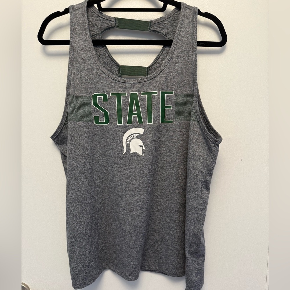Michigan State Heather Gray Tank Top